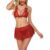 women's short babydoll chemise g string lingerie set lace & net fabric above knee